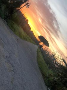 aphalt weg met zonsondergang op de achtergrond bij Agriturismo Capani in Alezio