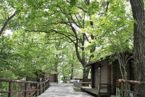 飯能市にある正丸峠ガーデンハウスの塀付きの公園内の木造小屋 +19枚の写真