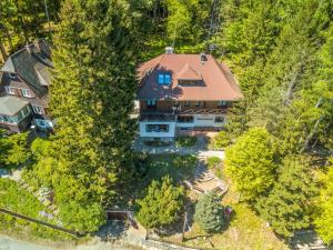 an aerial view of a large house with trees at Pokoje Gościnne Pod Sosnami in Karpacz