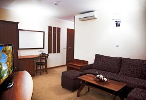 A television and/or entertainment centre at Favorit Hotel