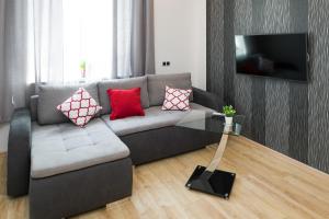 Televízia a/alebo spoločenská miestnosť v ubytovaní Kazimierz Residence