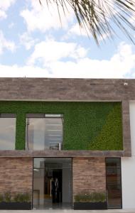 a house with a green wall at Hotel Express Jerez in Jerez de García Salinas