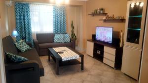 a living room with a couch and a tv at Apartment Joanna Grau de Gandia in Los Mártires