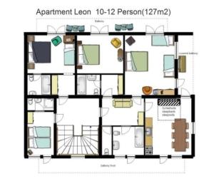 Plan piętra w obiekcie Haus Piesendorf