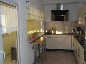 Kuchyň nebo kuchyňský kout v ubytování Ferienwohnung am Schloßberg