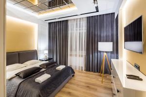 TV a/nebo společenská místnost v ubytování Royal Luxury apartment on Tsehova 9