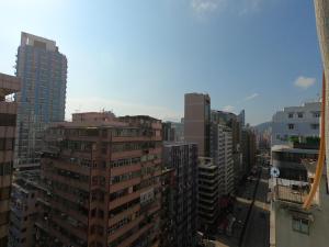 Vista general de Hong Kong o vista desde el hostal o pensión