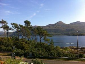 a view of a lake with mountains in the background at Lochalsh View en suite Kyle near Skye in Kyle of Lochalsh