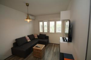 Televízia a/alebo spoločenská miestnosť v ubytovaní Apartment Priska