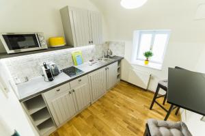 Kuchyňa alebo kuchynka v ubytovaní Babylon Apartmány