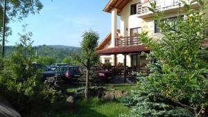 a house with cars parked in front of it at Camves Inn in Sighetu Marmaţiei