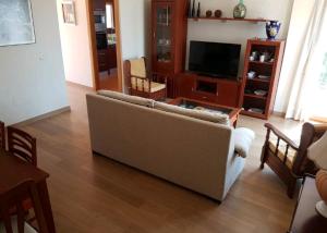 TV a/nebo společenská místnost v ubytování Precioso chalet con mar a 50 metros.
