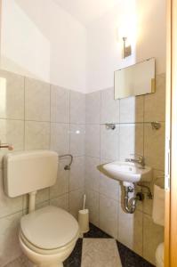 ein Bad mit einem WC und einem Waschbecken in der Unterkunft House Rajka I in Vodice