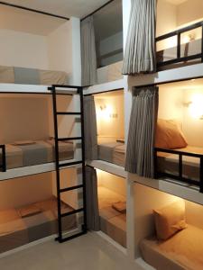 a group of bunk beds in a room at Sammy Homestay in Kuta Lombok