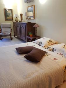Llit o llits en una habitació de Studio Villa Les Canas
