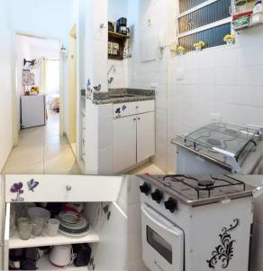 Una cocina o cocineta en Estudio Copacabana/Ipanema vista mar