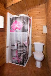 Koupelna v ubytování Cabañas Vallecino + 37 fotografií