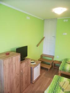 sala de estar con TV y sofá en Sobe Tron Palić, en Palić