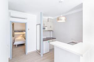 Kuchyň nebo kuchyňský kout v ubytování Apartamentos Lago