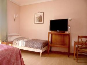 TV a/nebo společenská místnost v ubytování Hôtel Modern