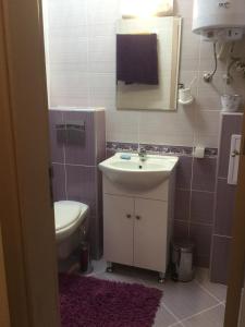 a small bathroom with a sink and a toilet at 62A Doctor Luben Lazarov Street in Varna City