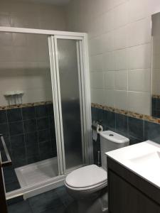 カディスにあるCasa de Corralónのバスルーム(シャワー、トイレ、シンク付)