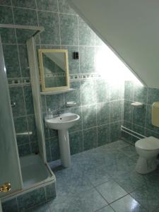 Koupelna v ubytování Anna Báthory Apartmanház
