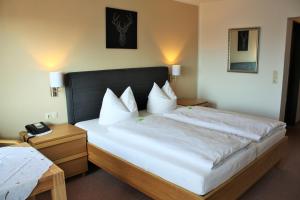 Un pat sau paturi într-o cameră la Hotel Panorama