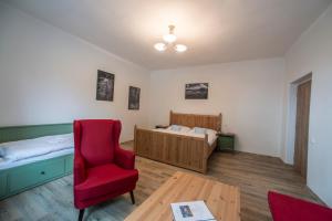 Letto o letti in una camera di Pernštejnův statek