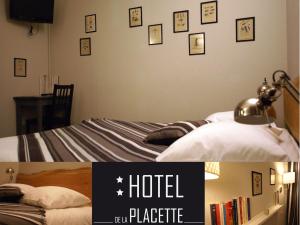 Cama ou camas em um quarto em Hotel de la Placette Barcelonnette