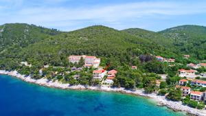 an aerial view of a resort on a beach at Apartments Villa Steffi in Prizba