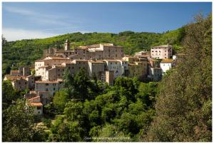 una piccola cittadina su una collina con case di Casa Vacanza Francesca #10 a Sassetta