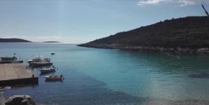 a group of boats in a body of water at Resort Village T.N. Milna in Vis
