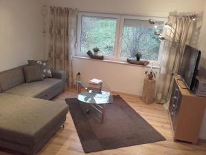 a living room with a couch and a coffee table at Klementina in Vrbovsko