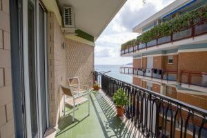 a balcony with a view of the ocean at Residenza Sole Maiori in Maiori