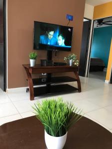 Televisyen dan/atau pusat hiburan di Fantastic & Cozy #10: Condo Close to the Beach