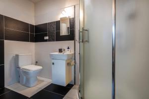 a bathroom with a toilet and a sink at Apartmany Tilia in Nová Lesná +5 photos