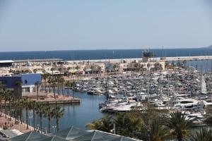 a marina filled with lots of boats in the water at Cozy Apartment City Hall in Alicante