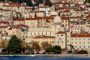 a view of a city from the water at Apartment Magic Dream in Šibenik