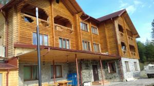 a house under construction with the front of it at Privatna Sadiba Chalet in Oryavchyk