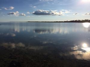 a view of a large body of water at Heltermaa Hostel in Heltermaa