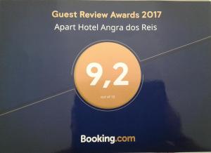 a sign that reads guest review awards aprart hotel america does nets at Apart Angra dos Reis I in Angra dos Reis