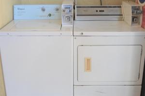 two appliances are stacked on top of each other at Musicland Hotel in Palm Springs