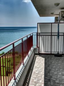 a balcony with a view of the ocean at Sea View apartment, Panorama, Pools and beach, Sveti Vlas in Sveti Vlas