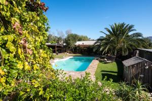 a swimming pool in the yard of a house at African Tulip Guesthouse in Tulbagh