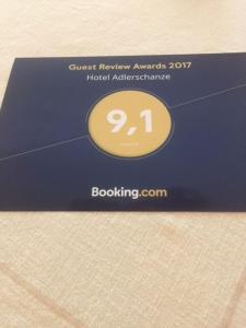 Certifikát, hodnocení, plakát nebo jiný dokument vystavený v ubytování Hotel Adlerschanze