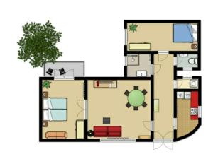 Plán poschodí v ubytovaní 3 room apartment in the beautiful street