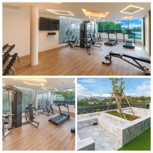 Fitness centrum a/nebo fitness zařízení v ubytování Cute Studio in Aristo Beach condo - 7 min walk to Surin Beach