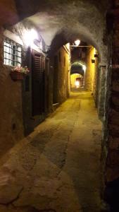 an alley with an archway in a stone building at l'arco di Sersa in Riccò del Golfo di Spezia