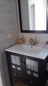 a bathroom with a sink and a mirror at EL EMBARCADERO in Toledo